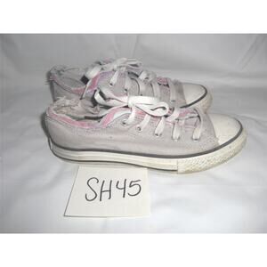 Converse All Star Shoes Size 2 Gray Pink Girls -1012SH45T12